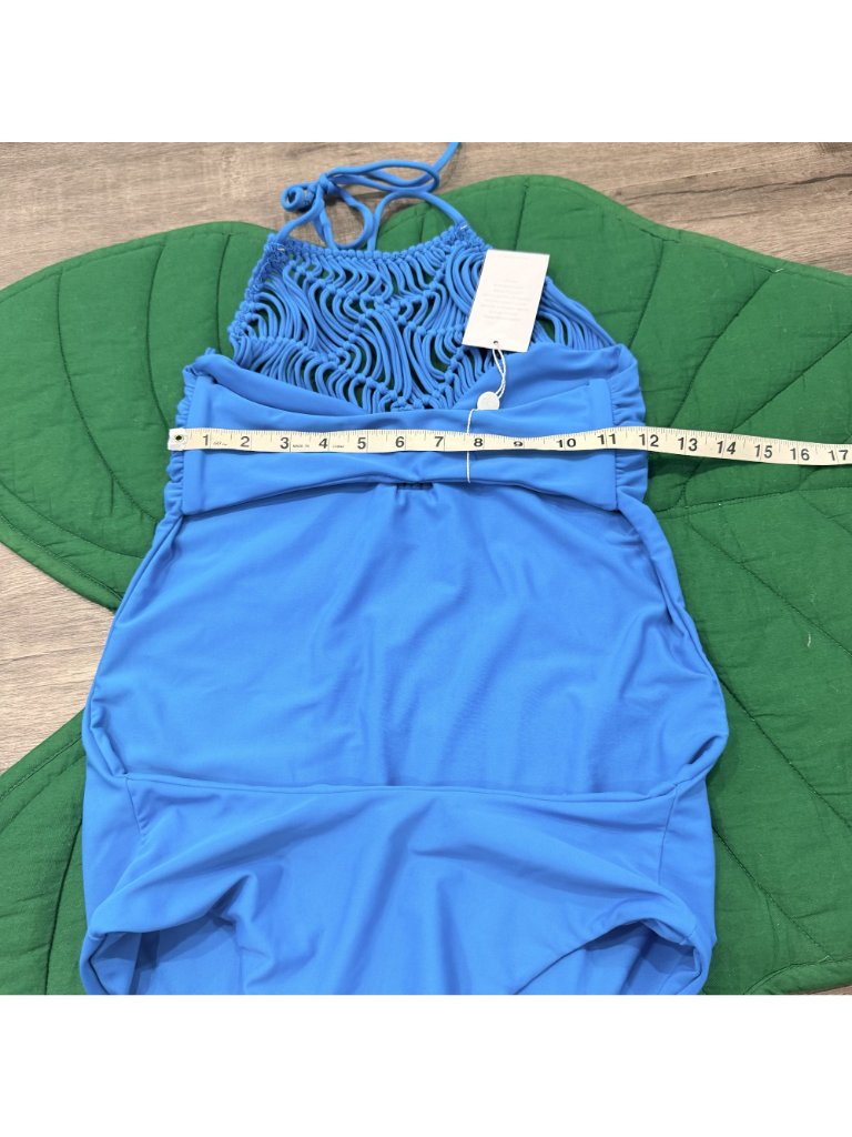 Mikoh Swim Womens Xl Moorea Azure Blue Macrame One Piece Bathing Suit — image 7 of 8
